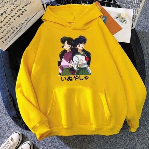 Japan Hot Anime Inuyasha Higurashi Kagome Print Hoodie Sweatshirt Men/women Hooded Pullovers Streetwear Unisex Oversized Hoody