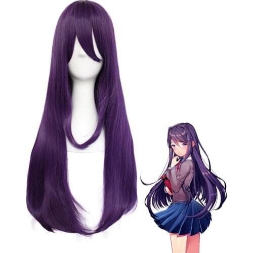 Anime Wig Cosplay Ladies Purple Long Wig Carnival Birthday Party Cosplay Costume Heat-resistant Synthetic Hair Party Cosplay Wig