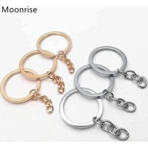 10Pcs Metal Split Keychain Ring Parts Key Chains With 25mm Open Jump Ring Connector Key Ring DIY Accessories HK148