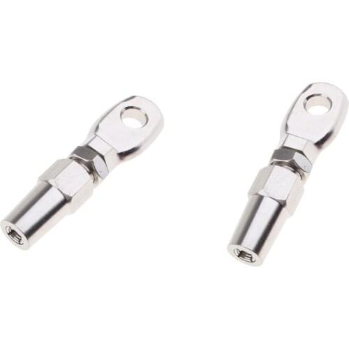 2 PCS 10mm Stainless Steel Eye Terminal End Compression Without Compression