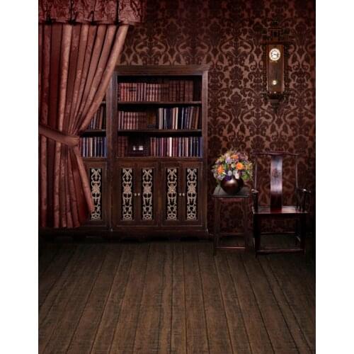 5x7ft Wooden Floor Vintage Living Room Books Photography Backdrops Photo Props Studio Background