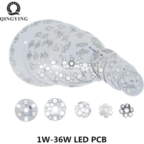 50pcs 1W-24W Aluminum Base Plate High Power Heat Sink PCB Board 1W 3W 4W 5W 7W 9W 12W 15W 18W 21W 24W Round Lamp Plate For DIY