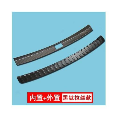 Car stainless steel Exterior+Interior Rear Trunk sill plate cover For Tiguan L 2017 2018