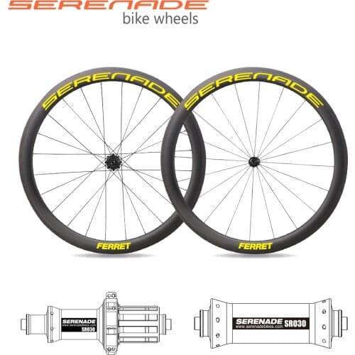 Ferret 45mm tubeless road bike wheelset 28mm wide carbon clincher rims