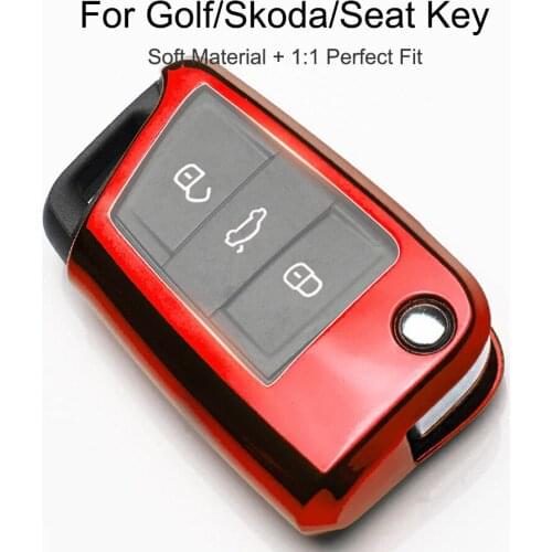NEW Key Case Cover For Volkswagen vw Golf 7 6 5 4 3 MK4 MK7 Passat B8 B9 Tiguan 2019 For Seat Leon Car Keyring TPU Key FOB Shell