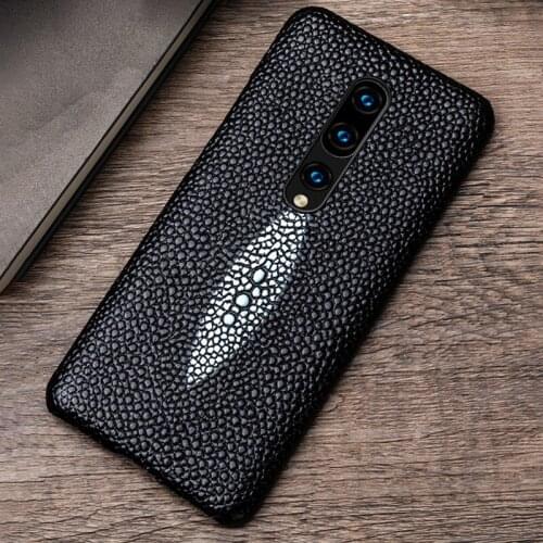 Genuine Leather Phone Case For Oneplus Nord 8 Pro 7 Pro 7T Pro 6 6T 5 5T 3 3T Cases Pearl Fish Texture Back Cover Cowhide Funda