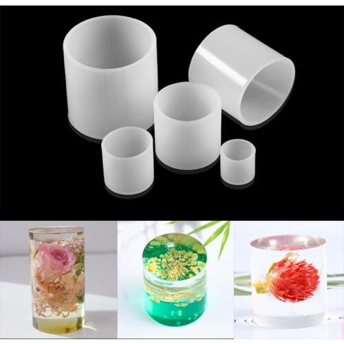 Cylinder Silicone Mold Resin Candle Mould Epoxy Casting Mould Handmade Home Ornament DIY Jewelry Making Succulents Clay Molds