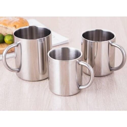 Double Stainless Steel Children Cups Resistance To Fall Off Water Cups Heat Insulation Coffee Mugs Contracted Fashion Mugs