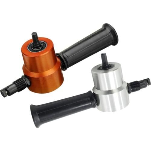 160A Double Head Metal Sheet Nibbler Cutter Hole Saw Drill Attachment for Straight Curve and Circle Cutting, Red, Silver, Orange