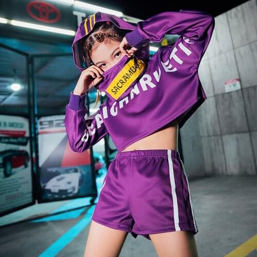Purple Cheerleader Costume Teenage Girls Clothing Jazz Dance Wear Fashion Wears Fall Dancer Outfits Hip Hop Clothing DL7096