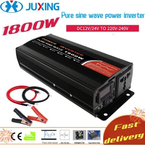JUXING 1800W Power Inverter DC12V/24V/48V/60V to AC 220V Pure Sine Wave Car Converter With Display Use for Vehicle/ Truck