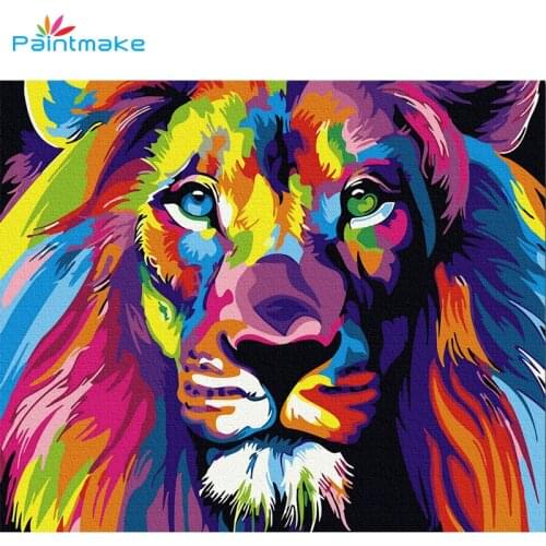 Paintmake DIY Paint By Numbers colorful animal Oil Painting on canvas Tiger For Home Room decor Wall Art Picture Gift