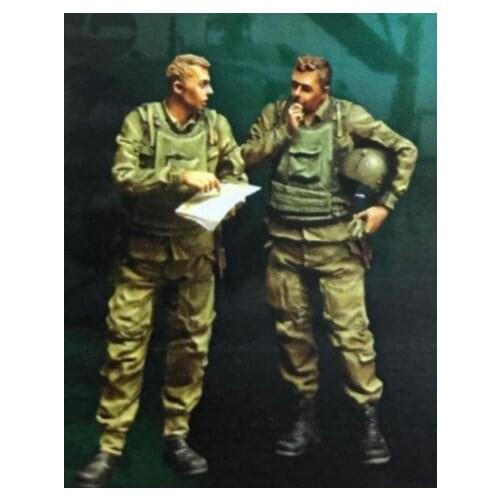 1/35 Scale Vietnam War US HELO CREW 2 People Unpainted Miniatures Resin Models Kit figure Free Shipping