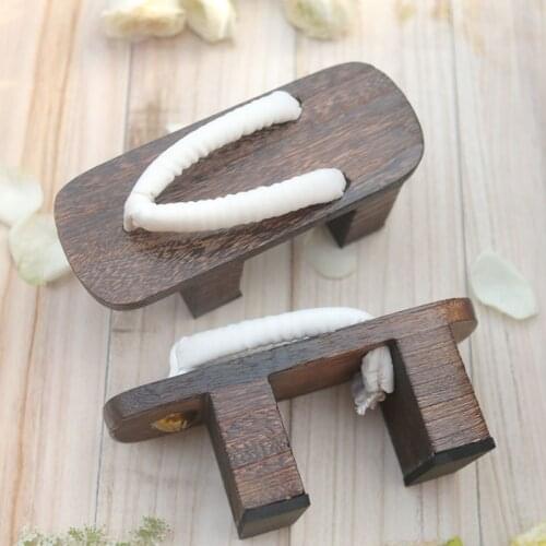 Cosplay Shoes Womens Double High Heel Wood Sandals Summer Casual Slippers Flip Flops Natural Wood Color Classic Japan Ge