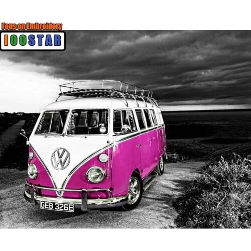 Full Square Diamond 5D DIY Diamond Painting"Pink car"Diamond Embroidery Cross Stitch Rhinestone Mosaic Painting Decor Gifts