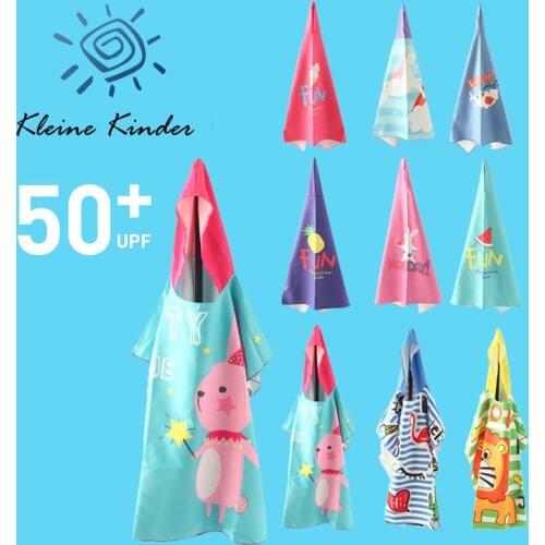 Poncho Towel for Surf Cartoon Child Beach Towel Microfiber Bathrobes Bath Towel for Kids Boy Girl Hooded Swimming Robe 70*70cm