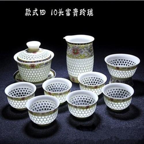 Featured exquisite hollow tea set ceramic tea set ceramic gift box
