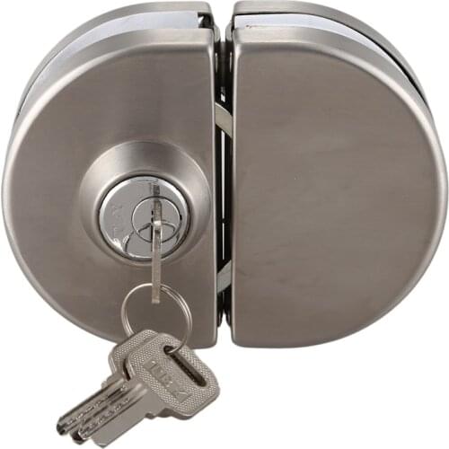 Entry Gate 10-12mm Glass Swing Push Sliding Door Lock with Keys