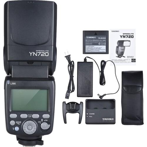 YONGNUO YN720 Flash Speedlite Wireless Flash Master Slave Speedlite GN60 LCD Display LITHIUM Battery for Canon Nikon DSLR Camera