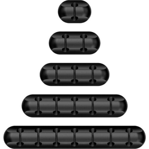 USB Cable Winder Silicone Cable Organizer Desktop Tidy Management Clips Cable Holder For Mouse Headphone Wire 5Pcs/Set