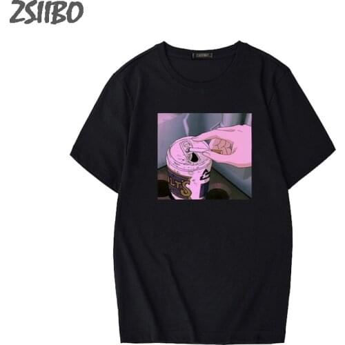 NEW Arrival Sad Anime Vaporwave Print Female t shirt Aesthetic Japan Otaku Harajuku Womens t-shirt Casual Short Sleeve Tops