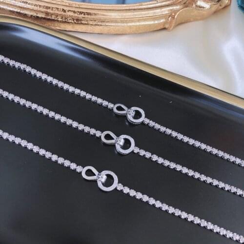 Aazuo Real 18K White Gold Natrual Diamond 1.2ct Classic Tennis Bracelets For Woman Upscale Trendy Engagement Party