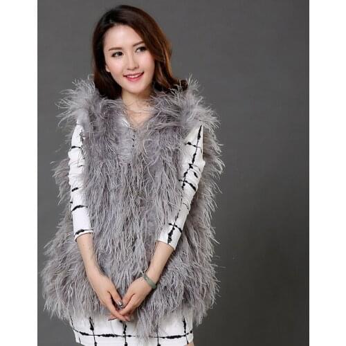 Real fur vest turkey fur real ostrich feather fur wedding bride evening shawl short waistcoat party fluffy white blue C192