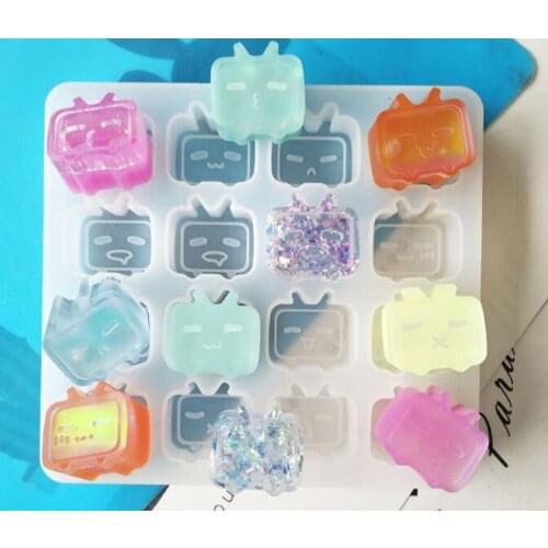 1=16pcs TV box carton Emoticon Silicone Mold for jewelry tool epoxy resin molds Resin Decorative Crafts making tool