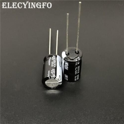 10Pcs/100Pcs 220uF 50V NICHICON HD Series 10x16mm Super Low Impedance 50V220uF Aluminum Electrolytic Capacitor