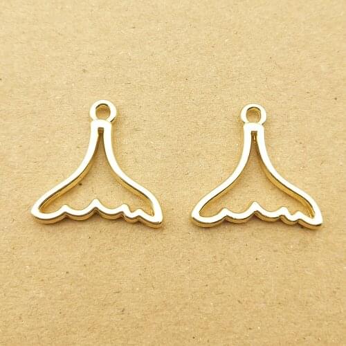 10pcs 18x20mm fish tail charm for jewelry making cute earring pendant bracelet necklace charm diy charms