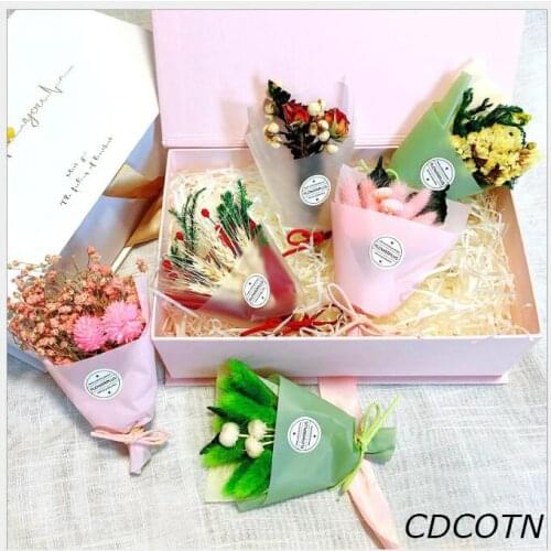 10pcs Car Air Freshener Dried Flower Mini Bouquet Gift Box Air Conditioner Outlet Perfume Clip Auto Accessorie Fragrance Diffuse