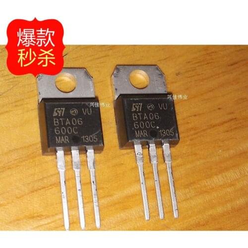 10PCS New BTA06-600C TO220 6A 600V TRIAC
