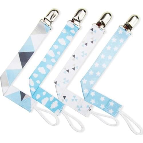 4 Pcs Baby Pacifier Clip Chain Ribbon Dummy Holder Soother Pacifier Clips Leash Strap Nipple Holder For Infant Feeding