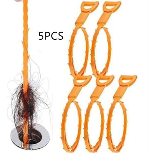 5PCS Drain Snake Kitchen Toilet Dredge Pipe Hair Clog Remover Cleaning tool Plastic Sink Pipeline Hook for Bathroom