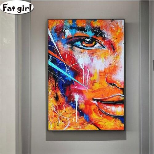 DIY Diamond Painting Abstract woman half face art graffiti portrait Square/Round Rhinestones Embroidery Mosaic Cross Stitch kit