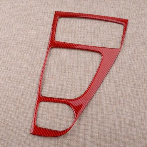 Car Red Carbon Fiber Console Gear Shift Box Panel Trim Cover Fit For Infiniti Q50 Q60 2015 2016 2017 2018 2019 2020 LHD