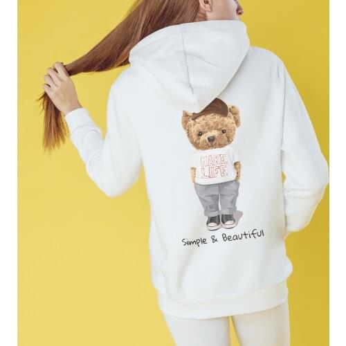 BLINGPAW Make Life Simple and Beautiful Print Hoodies & Sweatshirts White Black Navy Blue Cotton Unisex Adult Hooded Sweatshirt