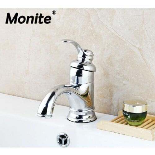 Monite Chrome Brass Bathroom Free Shipping Polish Stainless Steel Basin Sink Mixer Vessel Tap Faucet Chinese Teapot Style