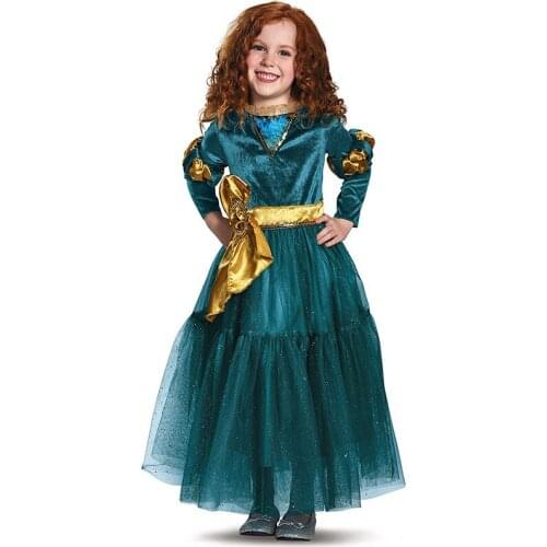 Movie Brave Princess Dress Merida anime Cosplay costumes Carnival Christmas Party Clothing