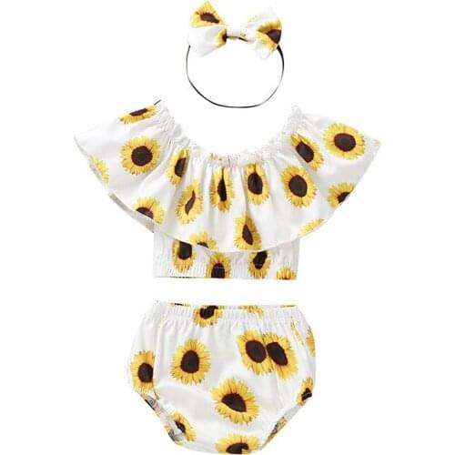 INS Summer newborn mother babies girls clothes sleeveless cotton 3pcs children clothing Baby Girl outfits Travel Holiday infants