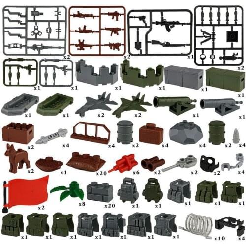 Kid Assembled Building Blocks Children Simulation Military Confrontation Accessories Compatible with Small Particle Block Bricks