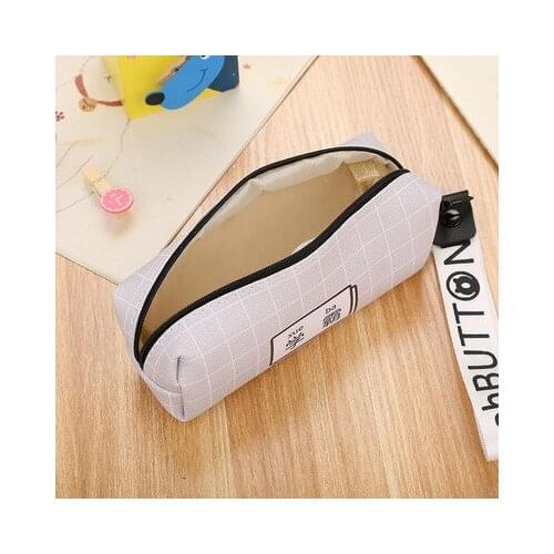 Creative stationery girl heart PU pencil case lanyard coin purse large capacity portable student square pencil case