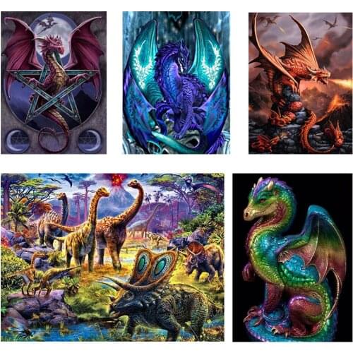 Square diamond painting DIY cross stitch kit Flying dragon pattern decoration painting rhinestone embroidery mosaic embroidery