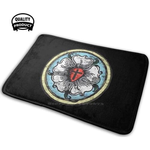 Luther Rose Lutheran Symbol Distressed Chalk 5 Solas Comfortable Door Mat Rug Carpet Cushion Protestant Luther Nailed It