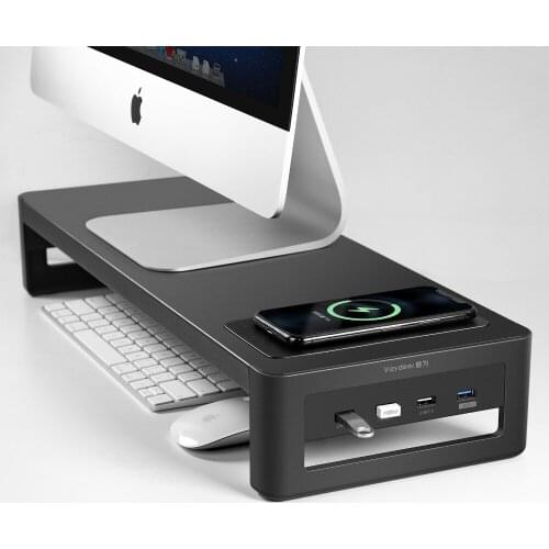 Multi-Function Monitor Laptop Stand Riser with USB 3.0 Wireless Charging Support LaptopBase Computer PC Screen Stand Holder New