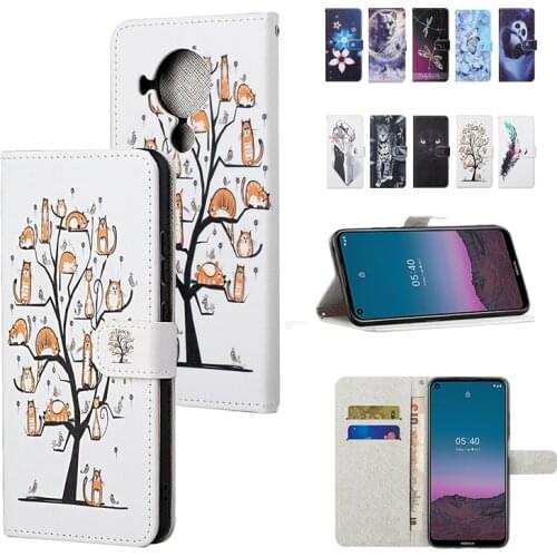 Fashion Painted Wallet Leather Case For Nokia G20 G10 5.4 5.3 3.4 2.4 2.3 1.4 1.3 Luxury With Card Slot Bracket Cute Cases Cover