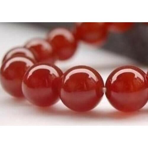 Natural 14mm Red Ruby Gem stone Round Loose Bead 15"