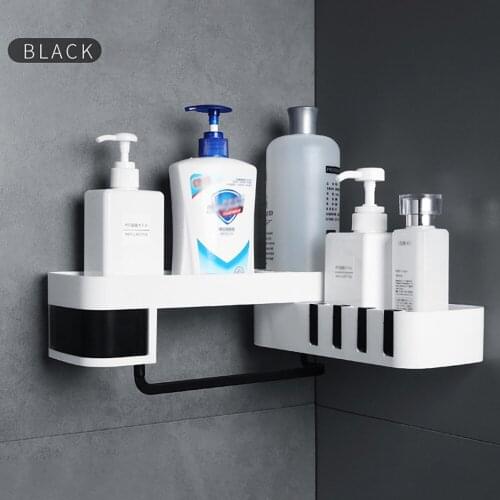 Bathroom Shelf Adhesive Storage Rack Corner Holder Shower Gel Shampoo Organizer Basket Kitchen Bathroom Accessories Home Decor