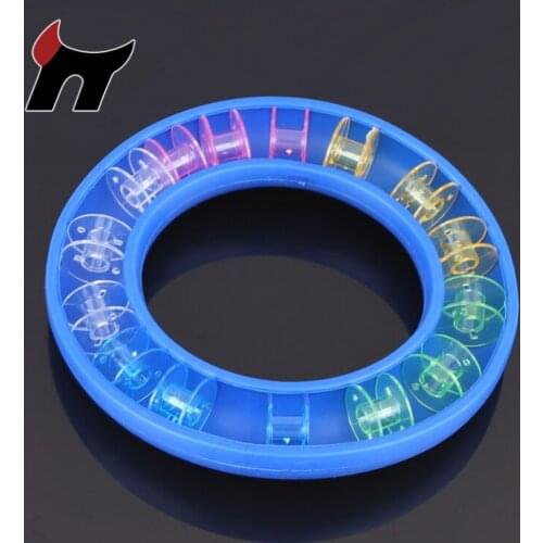 DIY Portable Bobbin Holder Sewing Needles Saver Plastic Bobbin Storage Box Rubber Ring Sewing Tools Handicraft