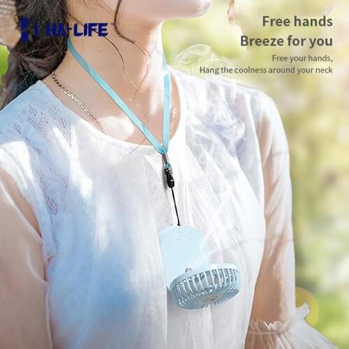 HA-Life Fan Portable Folding Air Cool Fan With Humidifier Purifier Colorful Night lights Handheld USB Rechargeable Fan